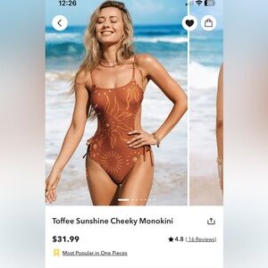 Cupshe Brown Retro One Piece Swimsuit